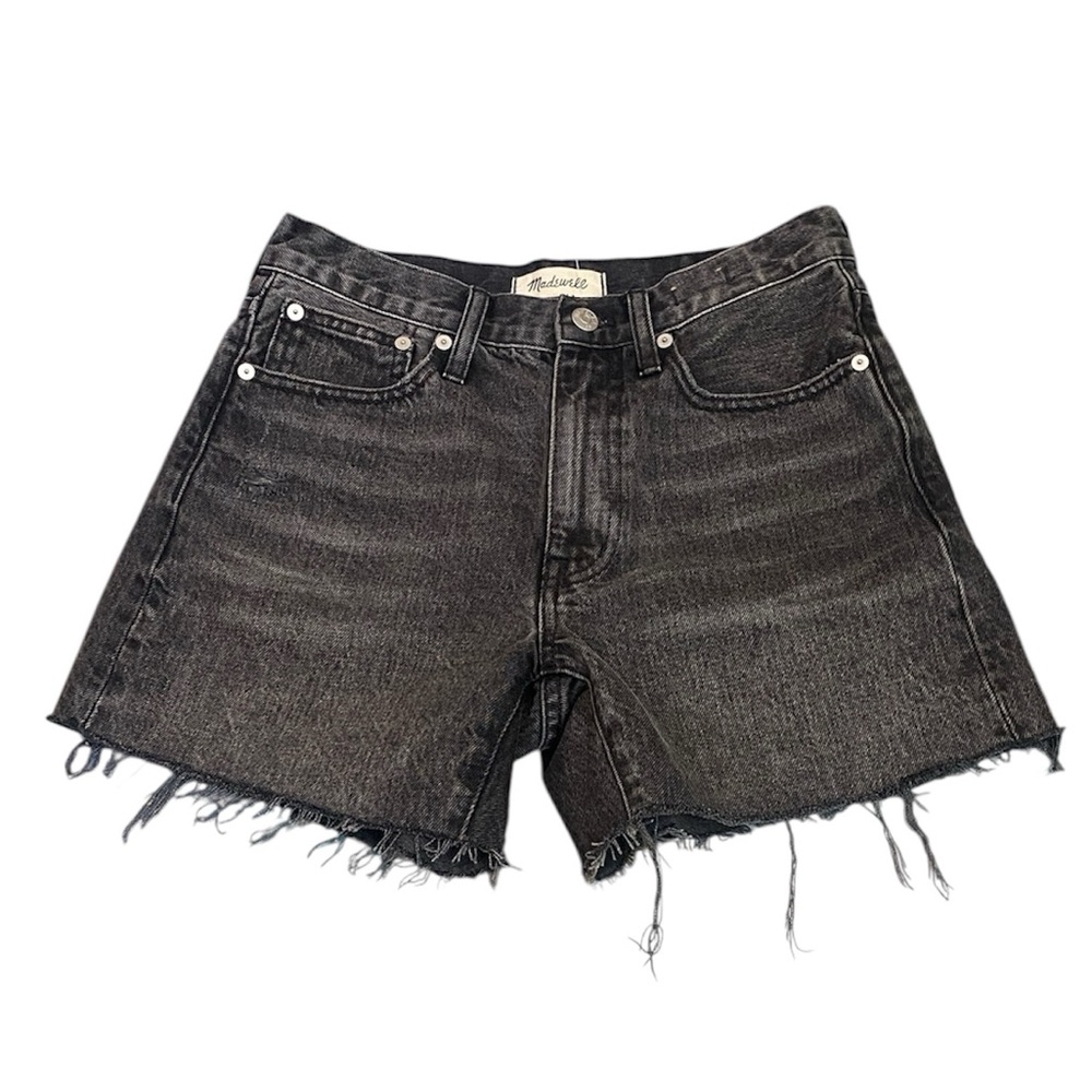 Madewell Women's Relaxed Mid-Length Charcoal Denim Shorts